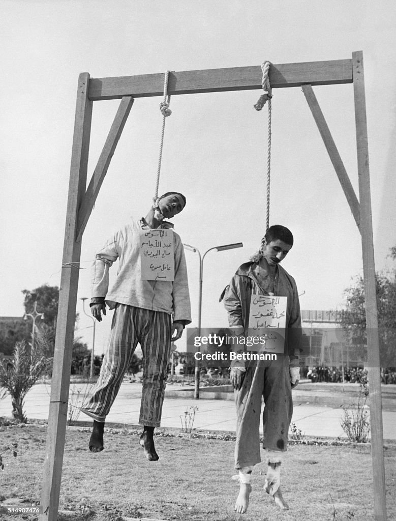 Men Hanging from Gallows in Iraq