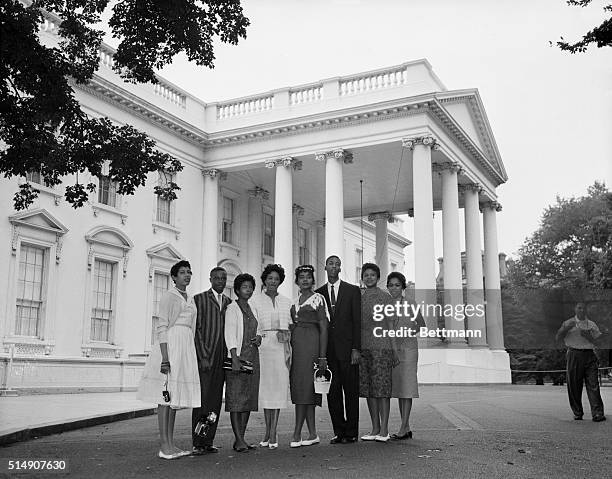 Washington, D.C.: Seven of the nine Negro students who attended Little Rock's Central High School under protection of Army Paratroopers last year are...