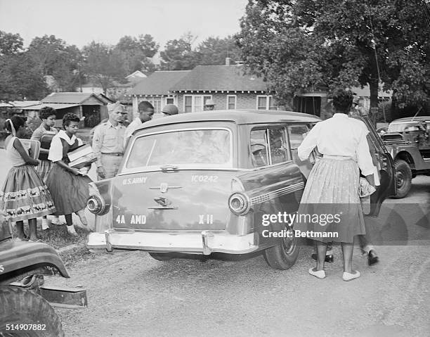 Little Rock, AK -The nine Negro students who were the storm center of the integration crisis at the Little Rock Central High School are shown...