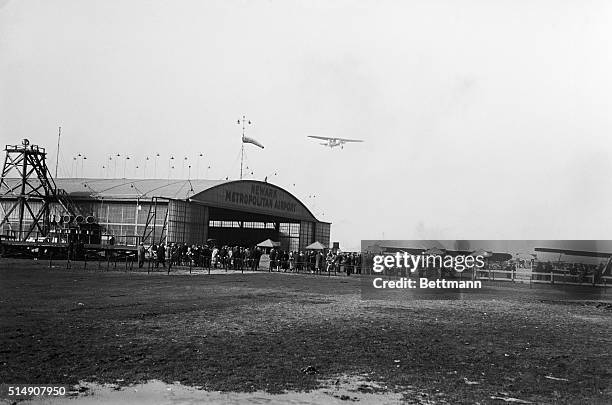 First of fleet of ten tri-motored Fokker planes went up February 18th for inspection tour from the Newark Metropolitan Airport, Newark, New Jersey....