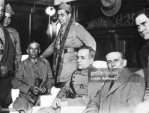 Rio de Janeiro, Brazil-General Getulio Vargas, head of the military junta and Provisional President of Brazil, shown , with his companions in a...