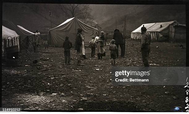 Red Jacket, WV- Scene in the tent city at Red Jacket, West Virginia. Photo shows adults and children.