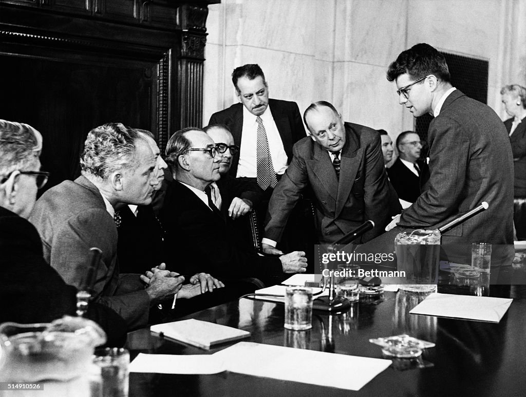Robert Kennedy and Pat McNamara at Briefing