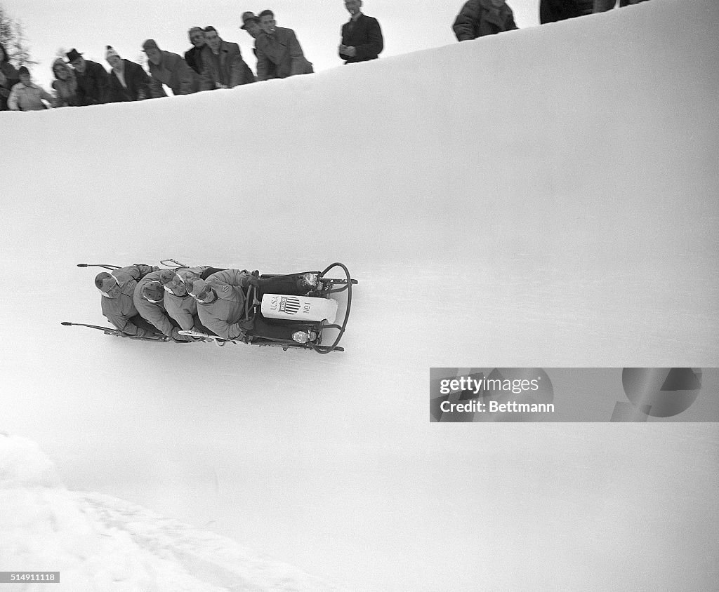Bobsled Team Racing on Course