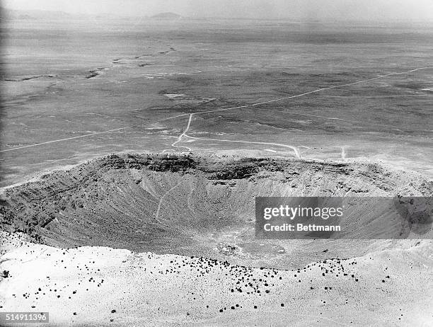 View of meteor crater in Arizona. Undated photograph.