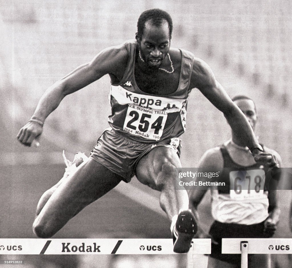 Edwin Moses Wins Olympic Trial Hurdles