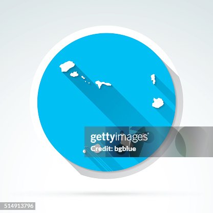 Cape Verde map icon, Flat Design, Long Shadow Cape Verde map icon, Flat Design, Long Shadow