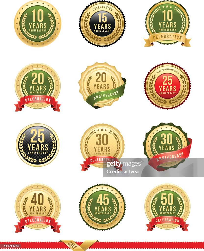 Anniversary Gold Badge Set