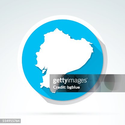 Ecuador map icon, Flat Design, Long Shadow Ecuador map icon, Flat Design, Long Shadow