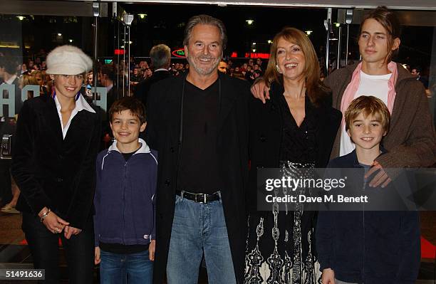 Actors Trevor Eve and Sharon Maughan with their children Jack and George arrive at the UK Charity Premiere of "Finding Neverland" at the Odeon...