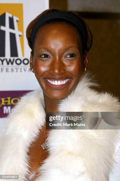 Model Beverly Peele attends the Hollywood Film Festival's closing night premiere of "A Love Song For Bobby Long" at the ArcLight Theatre October 17,...