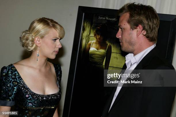 Actress Scarlett Johansson and actor Gabriel Macht attend the Hollywood Film Festival's closing night premiere of "A Love Song For Bobby Long" at the...