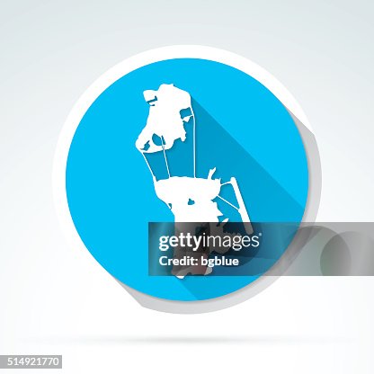 Macau map icon, Flat Design, Long Shadow Macau map icon, Flat Design, Long Shadow