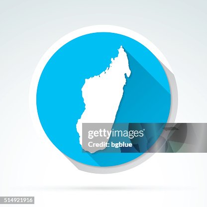 Madagascar map icon, Flat Design, Long Shadow Madagascar map icon, Flat Design, Long Shadow