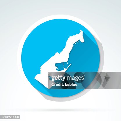 Monaco map icon, Flat Design, Long Shadow Monaco map icon, Flat Design, Long Shadow