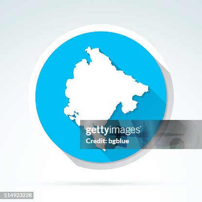 Montenegro map icon, Flat Design, Long Shadow Montenegro map icon, Flat Design, Long Shadow