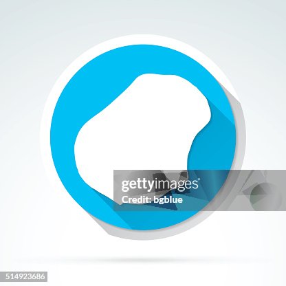 Nauru map icon, Flat Design, Long Shadow Nauru map icon, Flat Design, Long Shadow