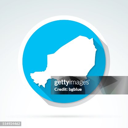 Niger map icon, Flat Design, Long Shadow Niger map icon, Flat Design, Long Shadow