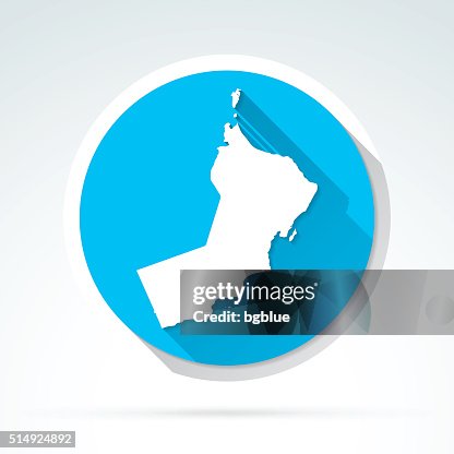 Oman map icon, Flat Design, Long Shadow Oman map icon, Flat Design, Long Shadow