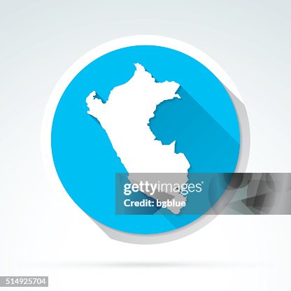 Peru map icon, Flat Design, Long Shadow Peru map icon, Flat Design, Long Shadow