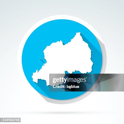 Rwanda map icon, Flat Design, Long Shadow Rwanda map icon, Flat Design, Long Shadow