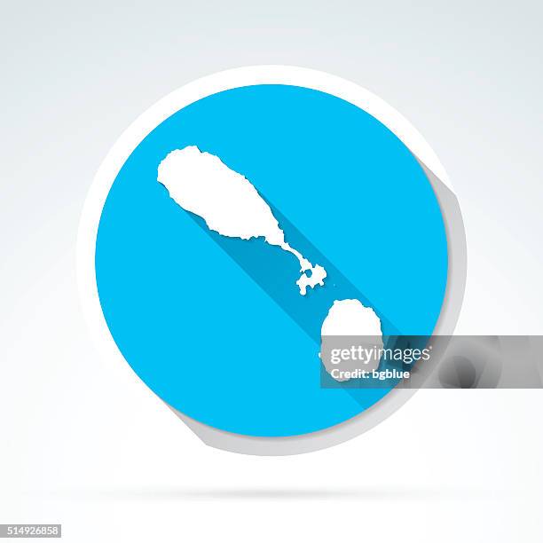 saint kitts and nevis map icon, flat design, long shadow - st kitts stock illustrations