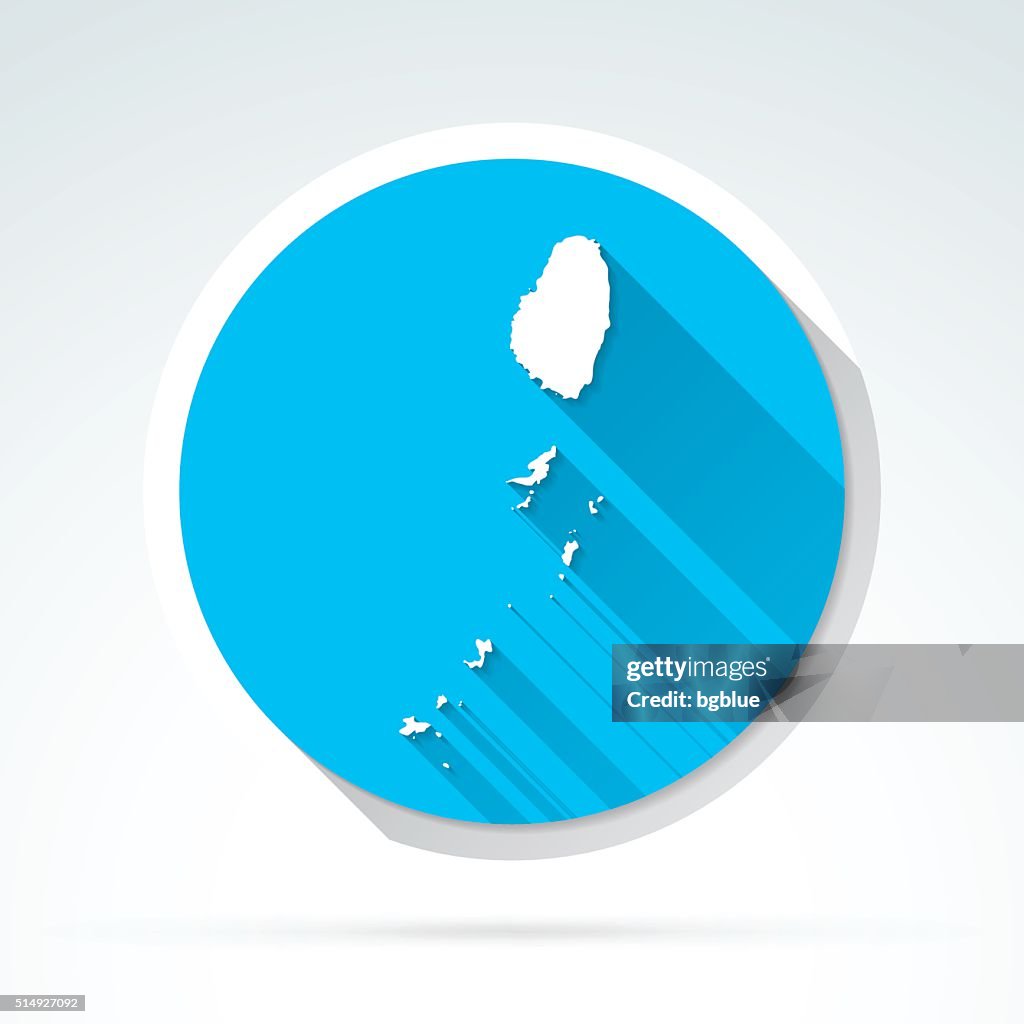 Saint Vincent and the Grenadines map icon, Flat Design