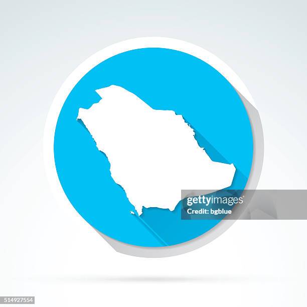 saudi arabia map icon, flat design, long shadow - riyadh stock illustrations
