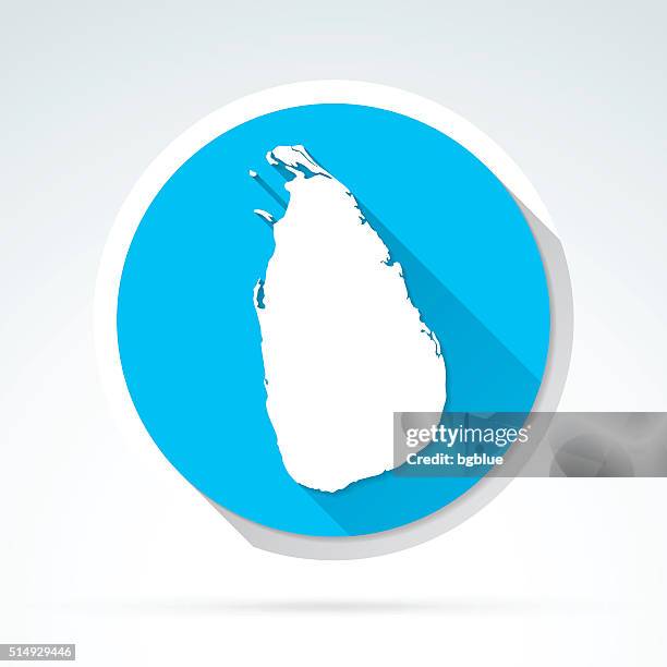 sri lanka map icon, flat design, long shadow - colombo stock illustrations
