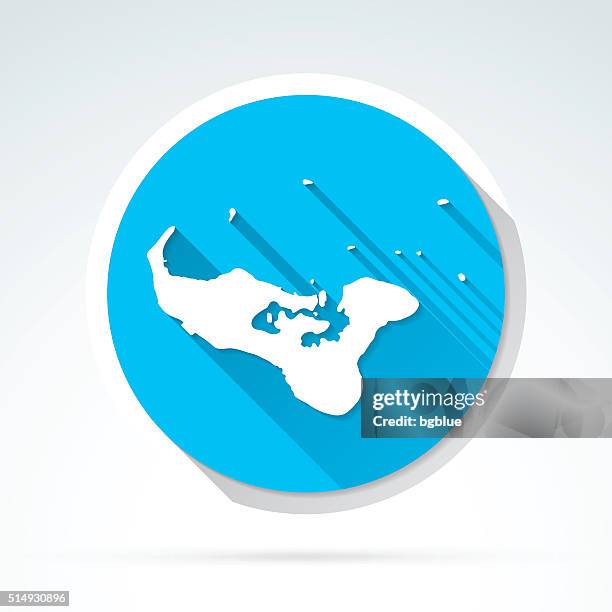 tonga map icon, flat design, long shadow - tonga stock illustrations