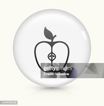 Sliced Apple icon on white round vector button Sliced Apple icon on white round vector button