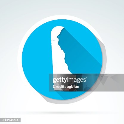 Delaware map icon, Flat Design, Long Shadow Delaware map icon, Flat Design, Long Shadow