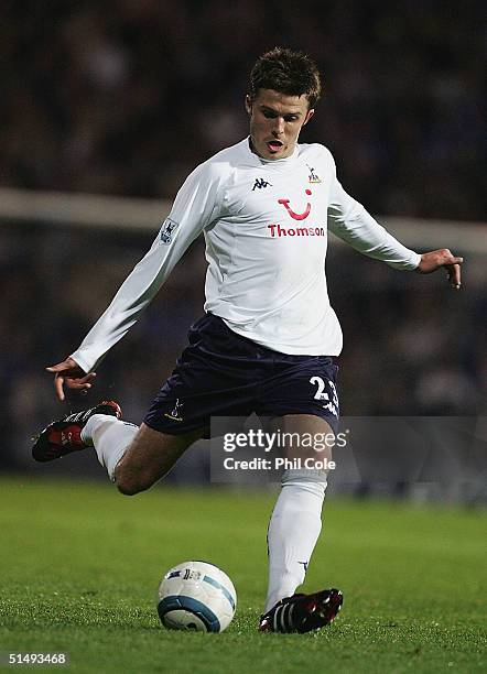 Michael Carrick of Tottenham in action on his debut during the Barclays Premiership match between Portsmouth and Tottenham Hotspur at Fratton Park on...