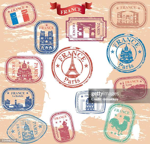 france - postmark stock illustrations