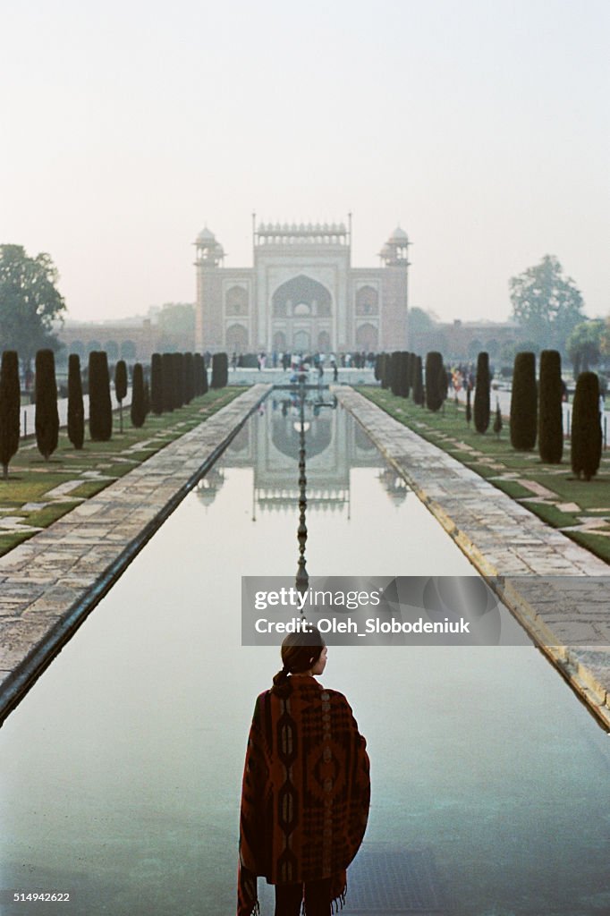 Woman near the Taj Mahal