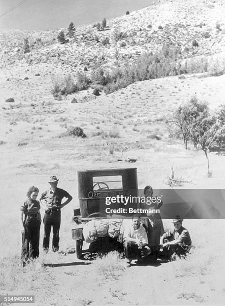 Drought Refugees Seek Green Pastures. Missoule, Montana....Driven from their home in Lemmon, South Dakota, by twin scourges of drought and...