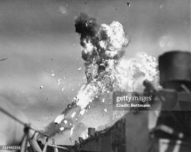 Japanese Kamikaze Explodes Over USS Intrepid