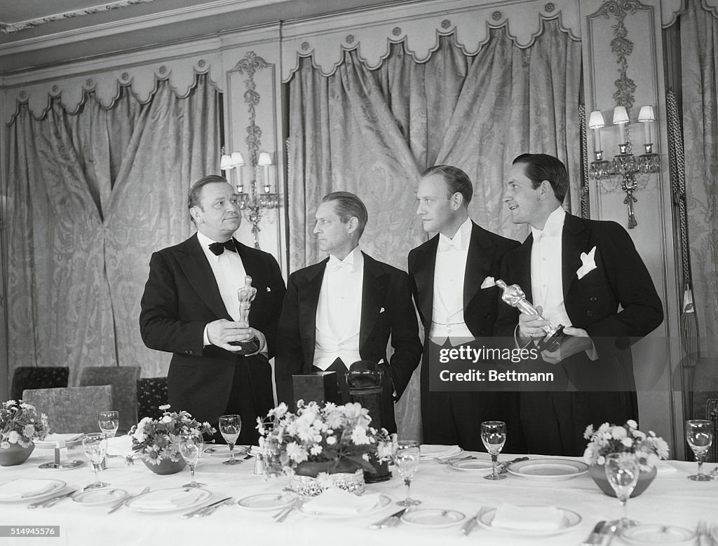 Conrad Nagel with Oscar Award Winning Recipients