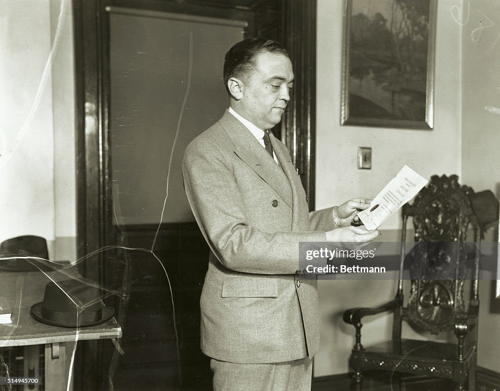 Senate Award Winner J. Edgar Hoover