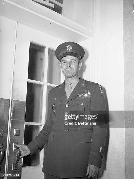 Washinton, DC- Major General Maxwell taylor, Superintendent of West Point and former commander of the 101st Airborne Division, is shown as he left...