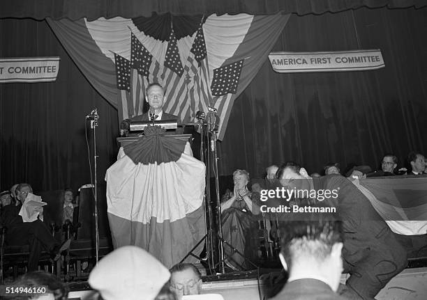 Colonel Charles Lindbergh speaking at America First Rally.