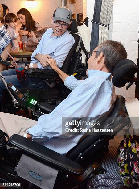Jay Smith and Phil Strobel attend a fireside chat with Steve Gleason hosted by Windows 10 and Team Gleason at SXSW at Mohawk on March 11, 2016 in...