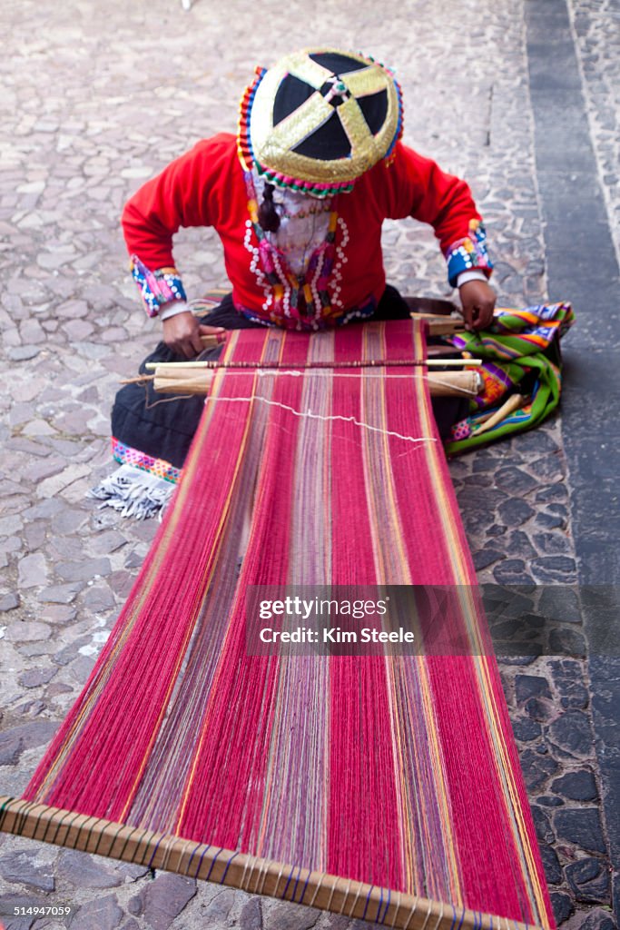 Woman weaving, Center for Traditional Textiles