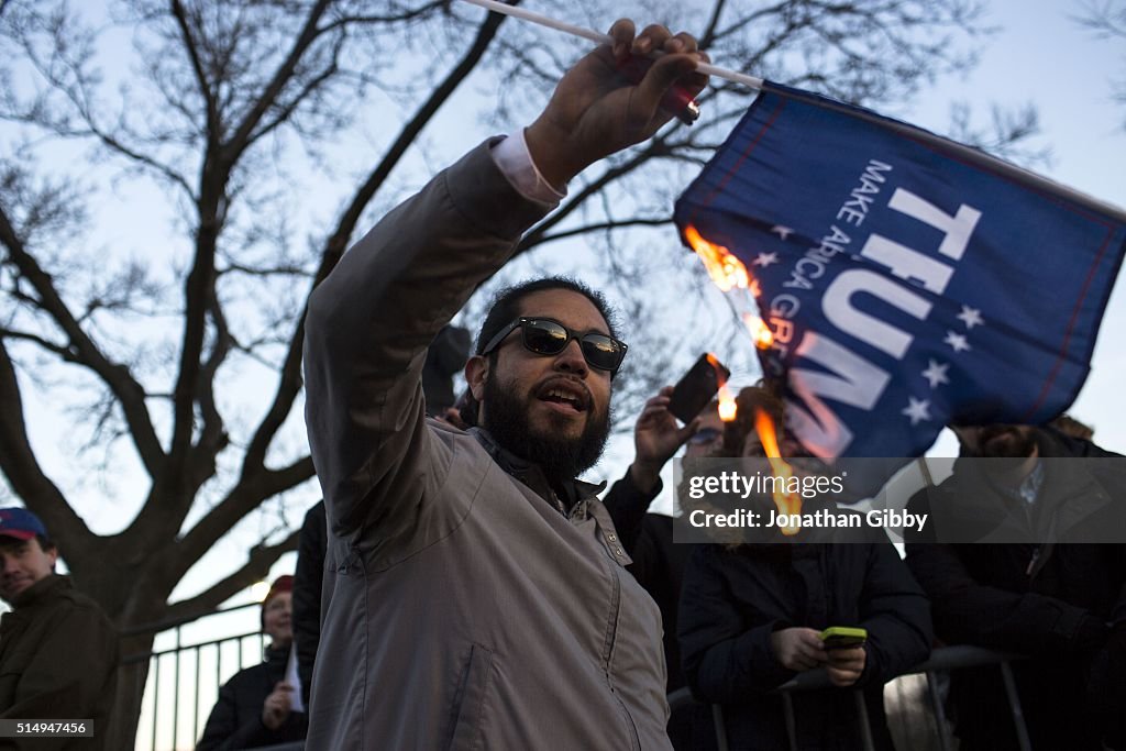 Trump Rally Postponed After Protestors Clash With Supporters