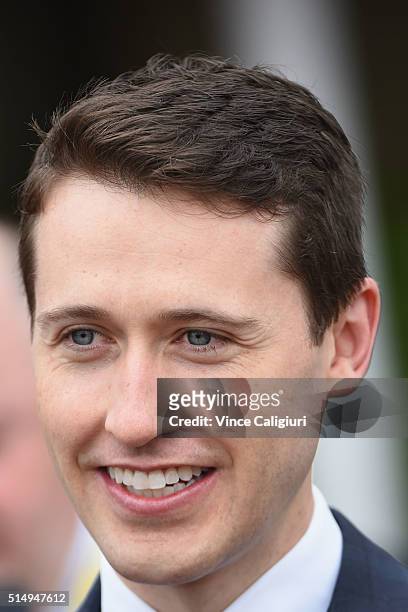 Tom Waterhouse is seen during Melbourne Racing at Flemington Racecourse on March 12, 2016 in Melbourne, Australia.