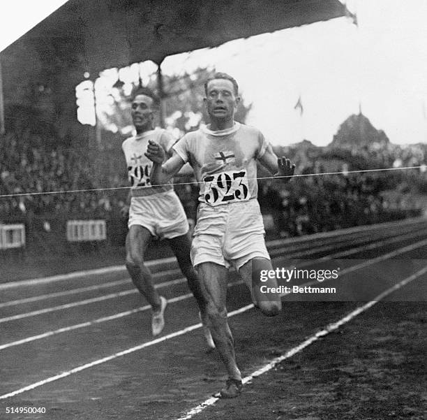 Paris, France- Paavo Nurmi, Finland, Winning the 5,000-meter race. Ritole finishes second, one yard behind Nurmi. Nurmi is called Wonder Man of the...