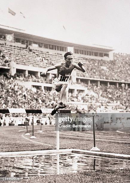 Berlin, Germany- Volmari Iso-Hollo, of Finland, winner of the Olympic 3,000 meter steeplechase.