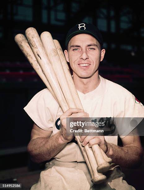 Gil Hodges Posing with Bats