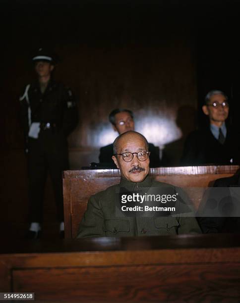 Hideki Tojo, after two years and more than 400 courtroom days, had his last say April 15 before receiving the verdict of the Military Tribunal for...