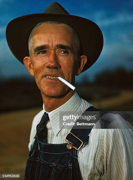 North Carolina: Roger Ferguson, typical tobacco farmer, who owns farm outside of Winston Salem, North Carolina.